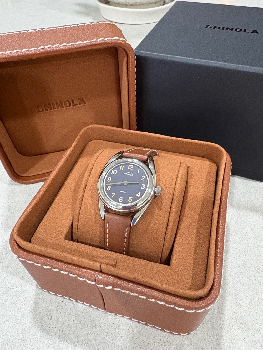 Like New Shinola Derby Watch with Brown Leather Strap (box included)